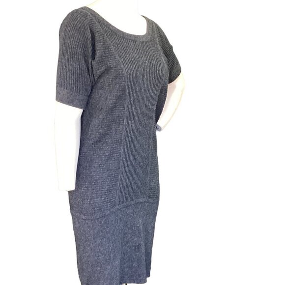 Banana Republic Wool Cashmere Rib Knit Sweater Dress S Charcoal Gray #128K - Picture 2 of 8